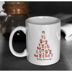 Kutyás karácsonyfa bögre