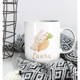 Nyuszis bögre egyedi névvel